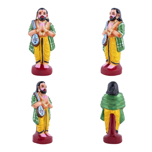 Bhadrachala Rama Clay Golu Bommai Pair - 11 x 11 Inches | Giri Golu Doll/ Navaratri Golu Bomma/Gombe/Bommai - Image 2