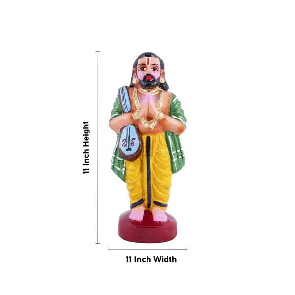 Bhadrachala Rama Clay Golu Bommai Pair - 11 x 11 Inches | Giri Golu Doll/ Navaratri Golu Bomma/Gombe/Bommai - Image 4