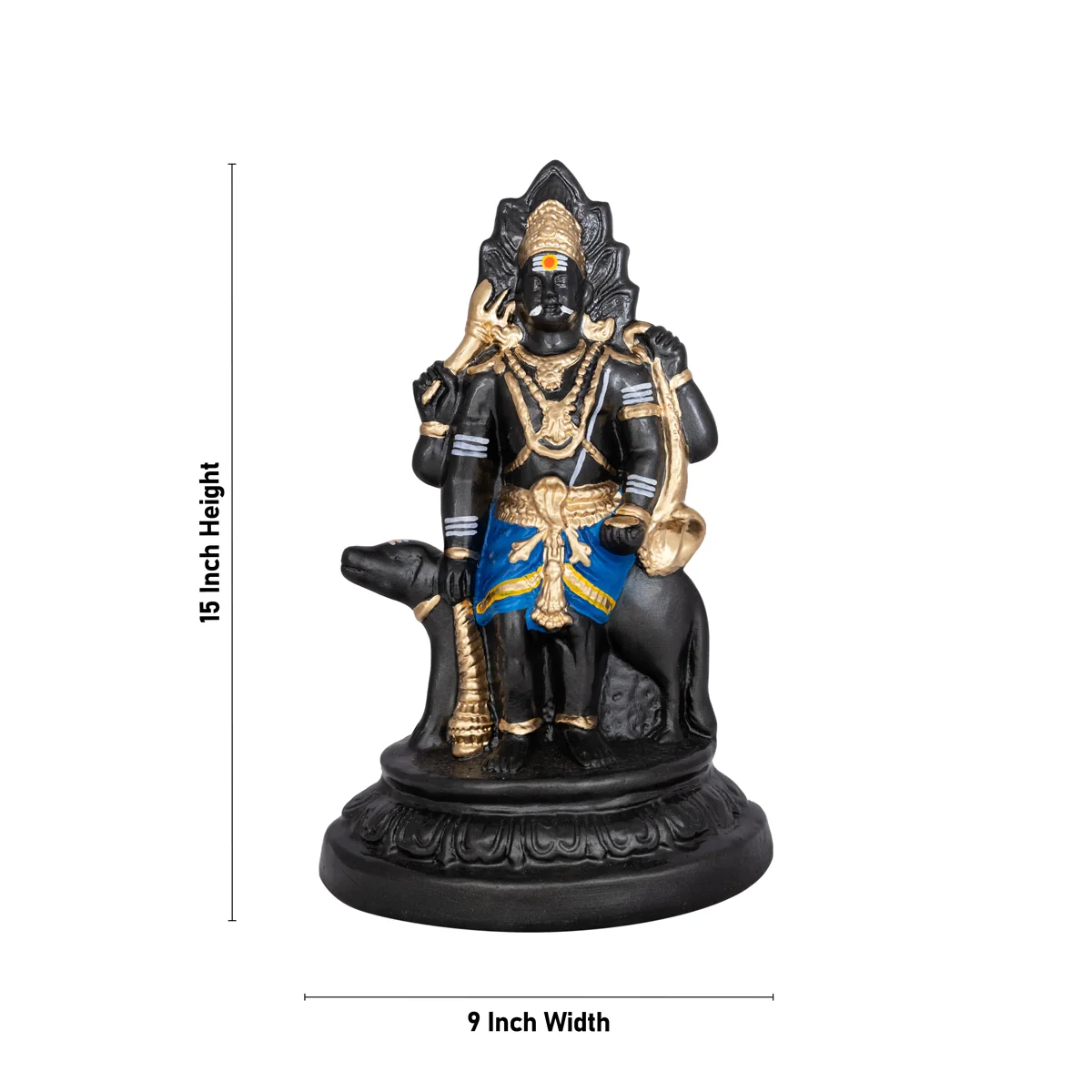 Bhairav Murti Paper Mache Golu Bommai - 15 X 9 Inches | Giri Golu Doll/ Navaratri Gombe/ Navratri Décor - Image 4