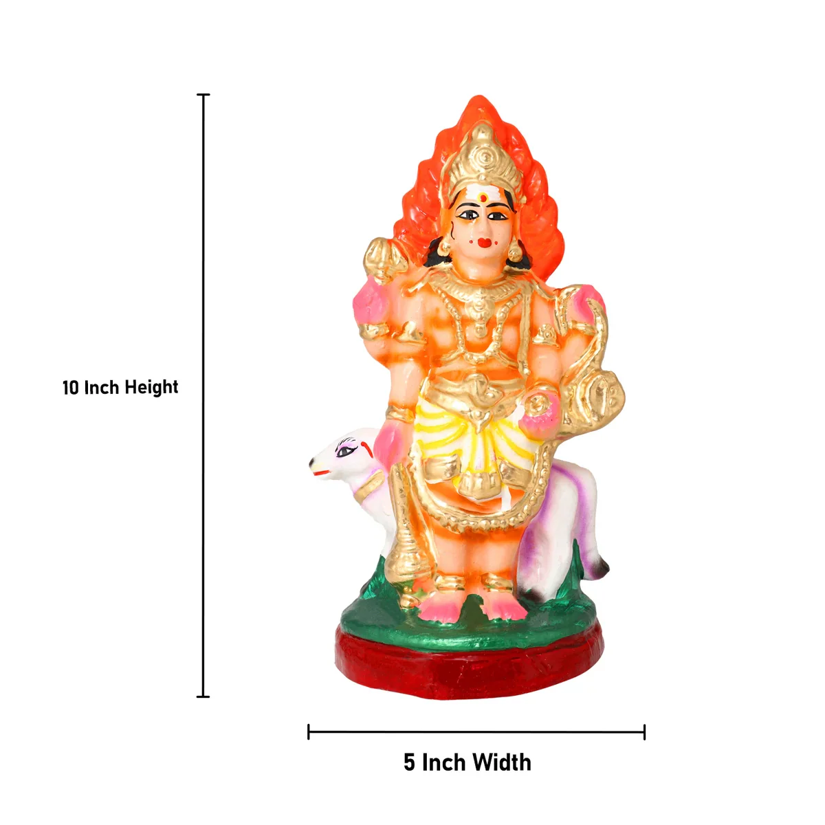 Bhairavar Clay Golu Bommai - 10 x 5 Inches | Giri Golu Doll/ Navaratri Golu Bomma/Gombe/Bommai - Image 6