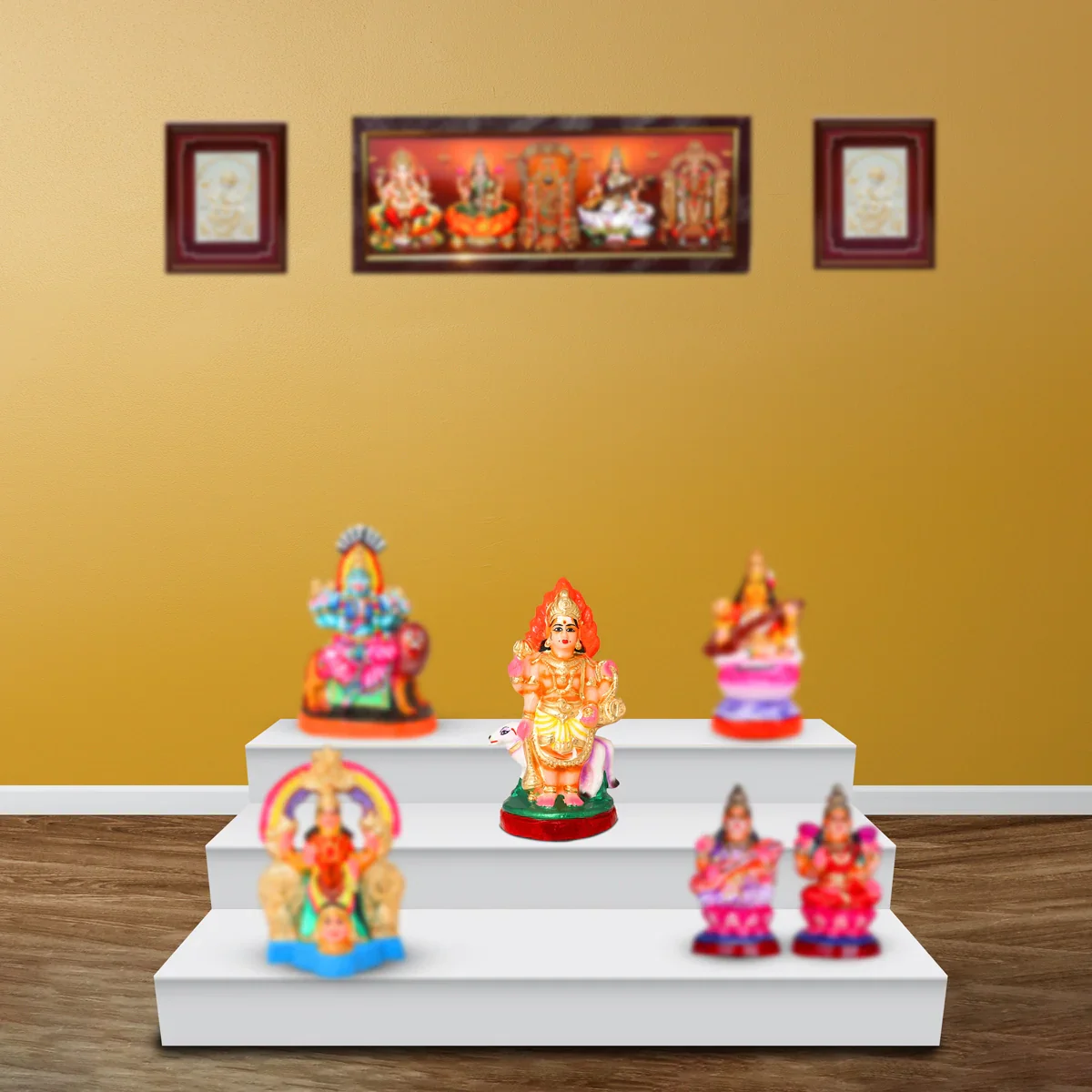 Bhairavar Clay Golu Bommai - 10 x 5 Inches | Giri Golu Doll/ Navaratri Golu Bomma/Gombe/Bommai - Image 7