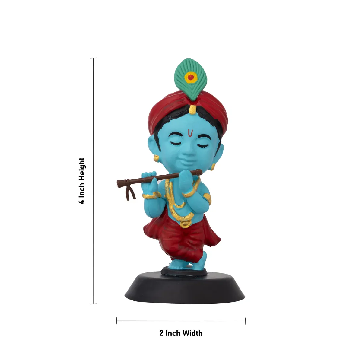 Bhakti Krishna Idol - 4 X 2 Inches | Car Dashboard Decor/ Blue Colour Krishna Murti For Home Decoration - Image 4