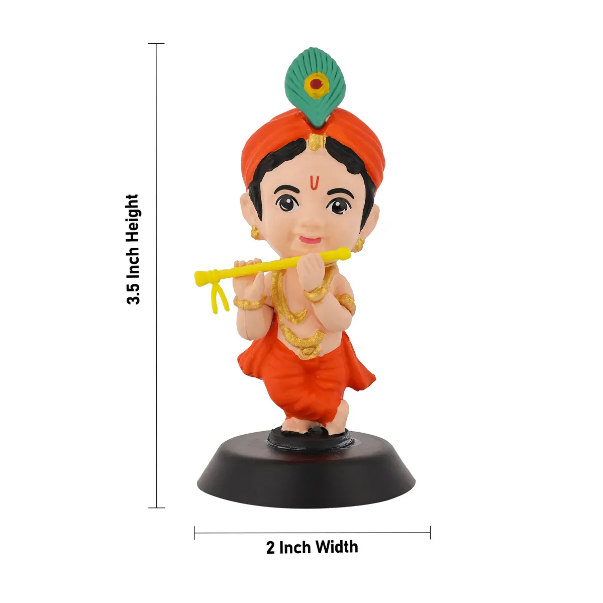 Bhakti Krishna Murti - 3.5 X 2 Inches | Car Dashboard Decor/ Blue Colour Krishna Idol For Home Decoration - Image 3