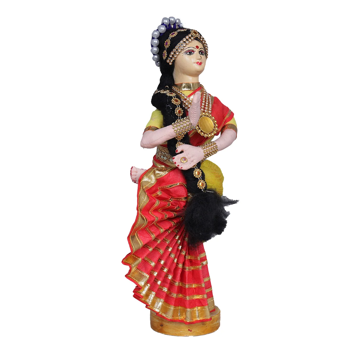 Bharatanatyam Dancing Doll Cloth Golu Bommai Pair - 12 Inches | Giri Golu Doll/ Navaratri Golu Bomma/Gombe/Bommai - Image 3