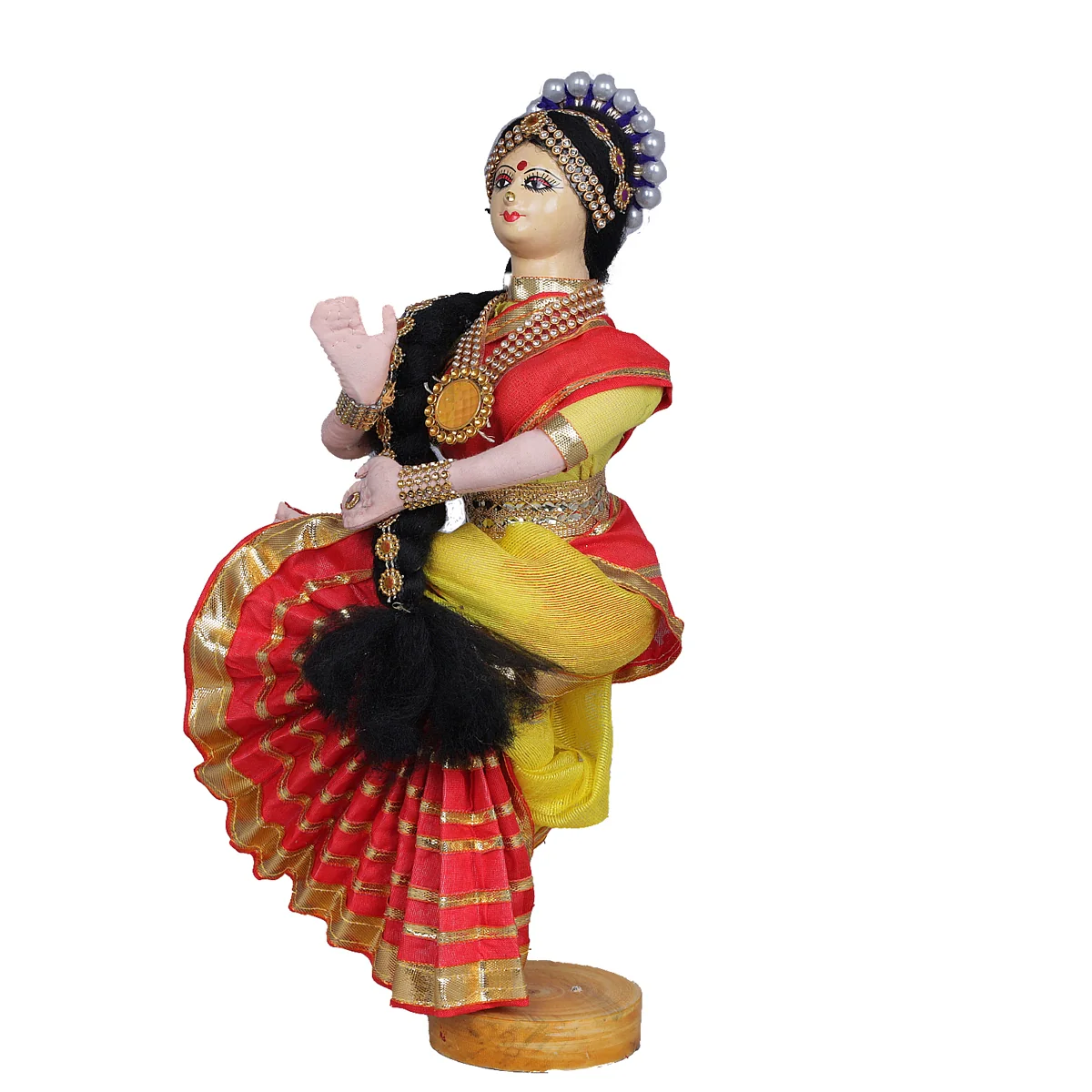 Bharatanatyam Dancing Doll Cloth Golu Bommai Pair - 12 Inches | Giri Golu Doll/ Navaratri Golu Bomma/Gombe/Bommai - Image 4