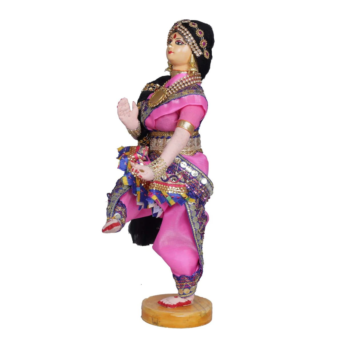 Bharatanatyam Dancing Doll Cloth Golu Bommai Pair - 12 Inches | Giri Golu Doll/ Navaratri Golu Bomma/Gombe/Bommai - Image 7