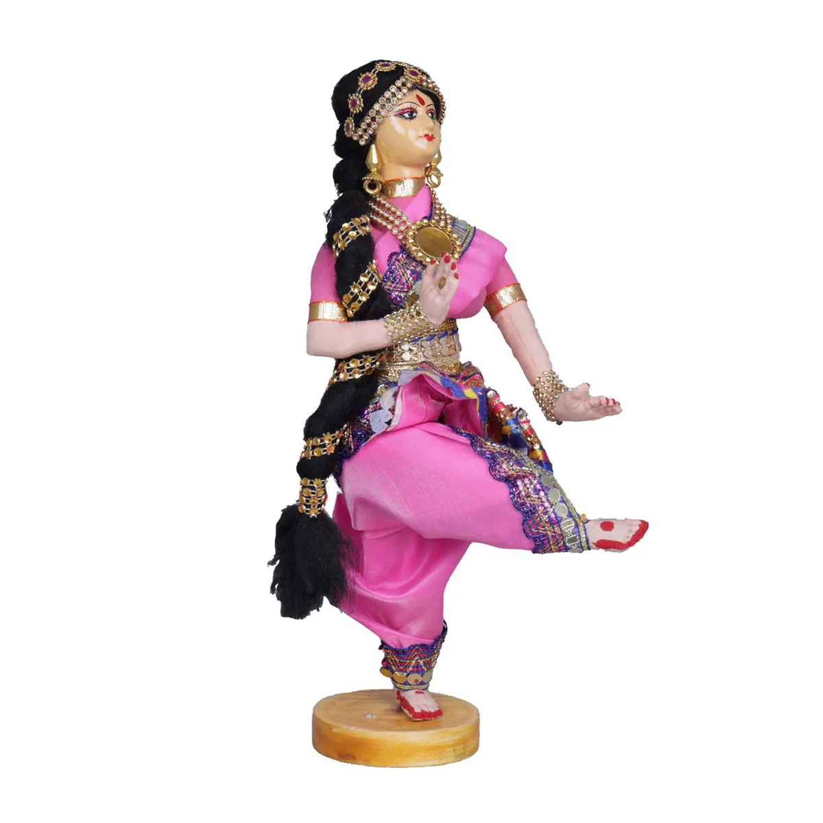 Bharatanatyam Dancing Doll Cloth Golu Bommai Pair - 12 Inches | Giri Golu Doll/ Navaratri Golu Bomma/Gombe/Bommai - Image 9