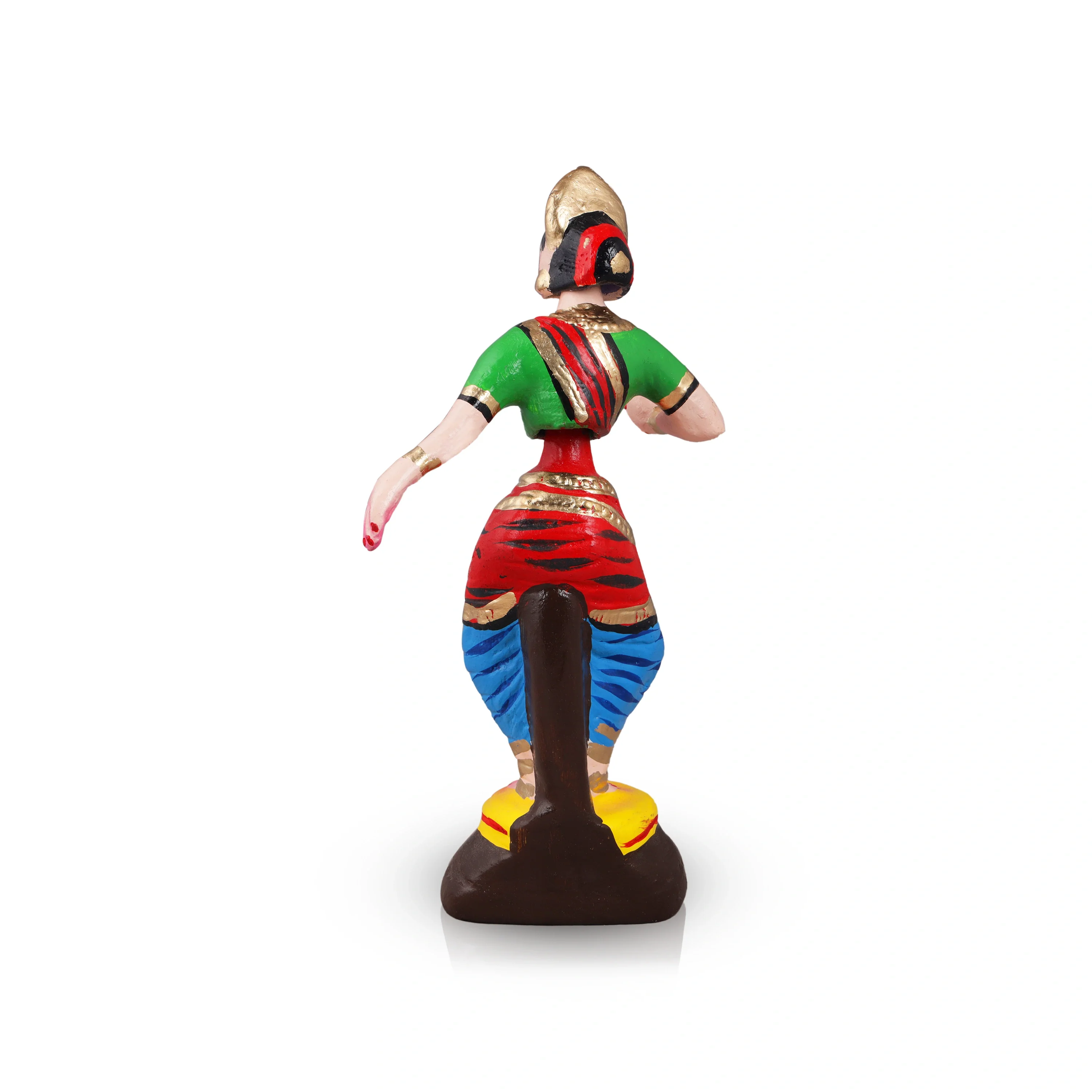 Bharatanatyam Dance Doll Paper Mache Golu Bommai - 12 x 6 Inches | Giri Golu Doll/ Navaratri Golu Bomma/Gombe - Image 3