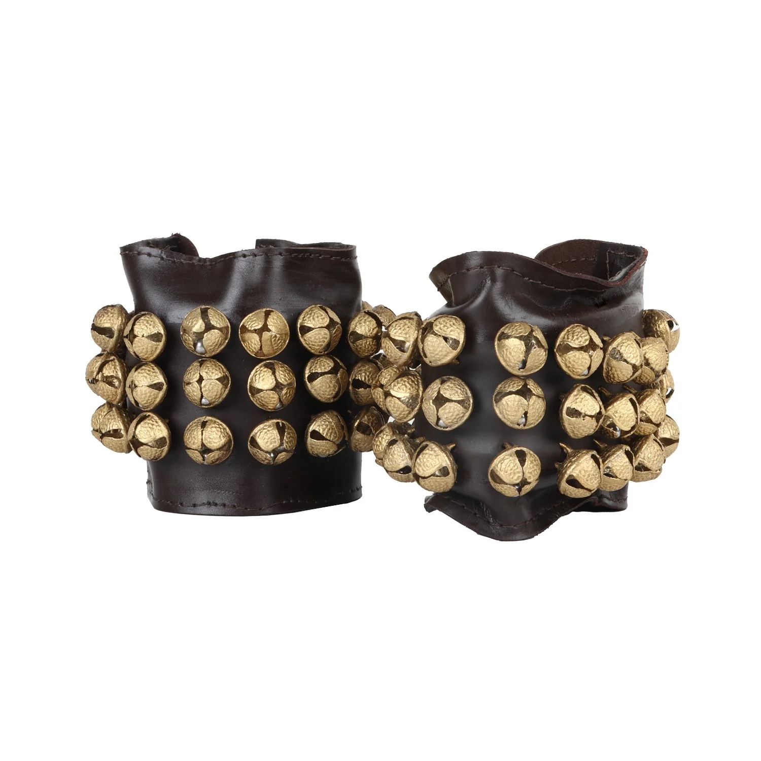 Bharatanatyam Ghungroo - 3.5 x 9 Inches | 3 Line Salangai/ Brass Ghunghroo/ Leather Ghungru for Dance