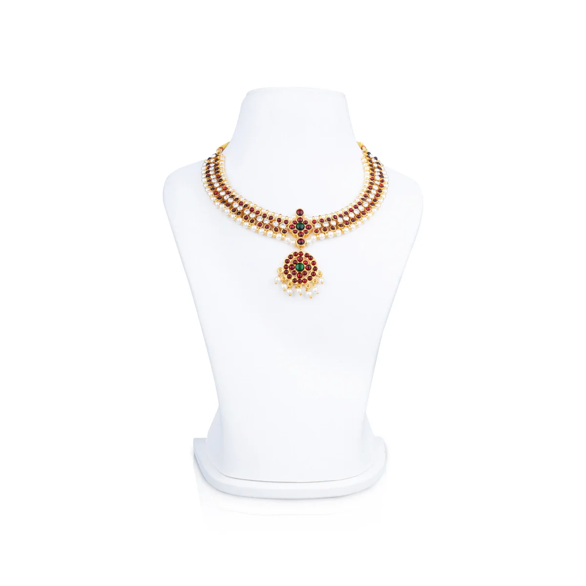 Bharatanatyam Jewellery Set Without Bangle | Artificial Jewelry/Multicolour Stone&Beads Design Jewellery for Dance - Image 11