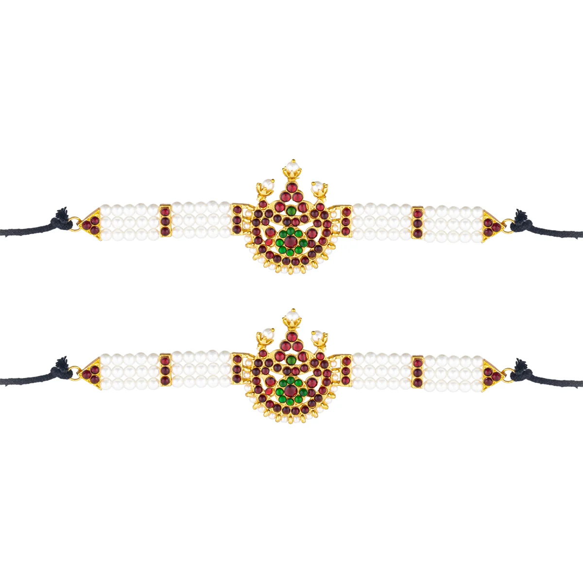 Bharatanatyam Jewellery Set Without Bangle | Dance Jewellery/ Artificial Jewelry/ Stone Jewellery for Dance - Image 9