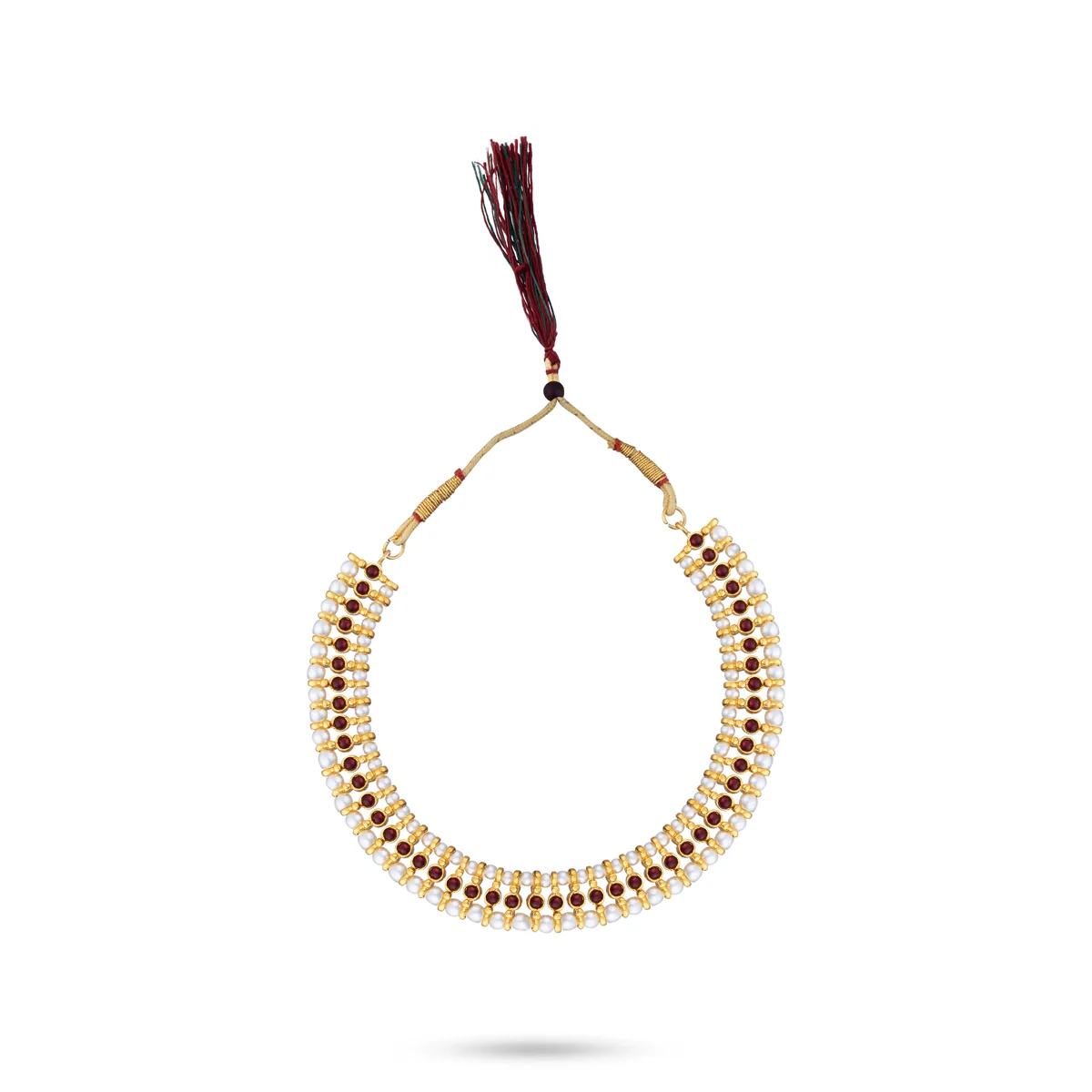 Bharatanatyam Jewellery Set Without Bangle | Kemp Artificial Jewelry/ Stone & Beads Design Jewellery for Dance - Image 10