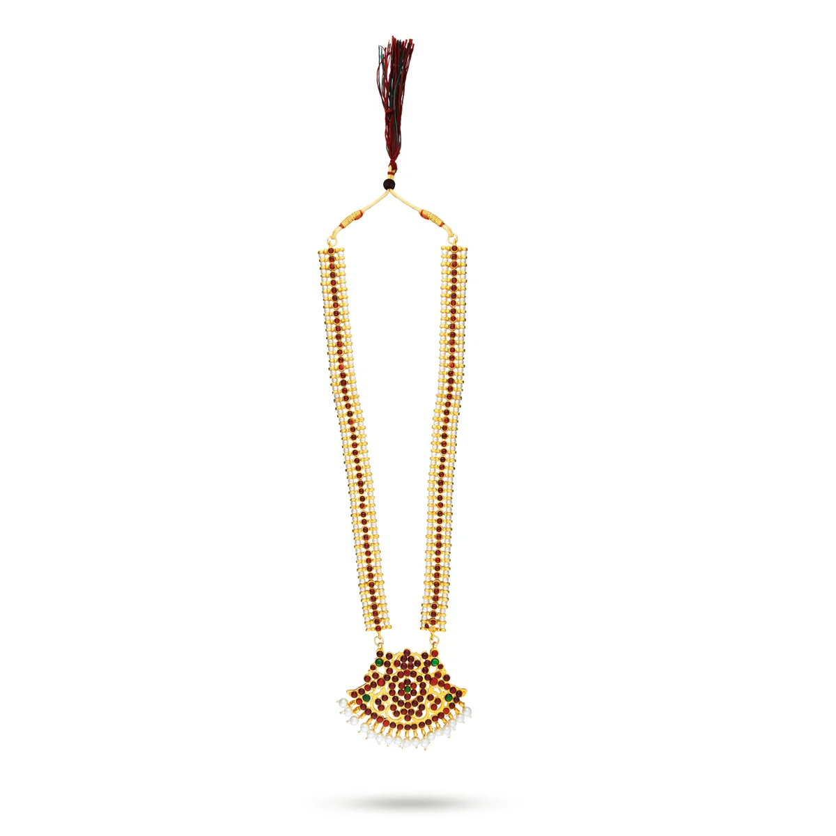 Bharatanatyam Jewellery Set Without Bangle | Kemp Artificial Jewelry/ Stone & Beads Design Jewellery for Dance - Image 13