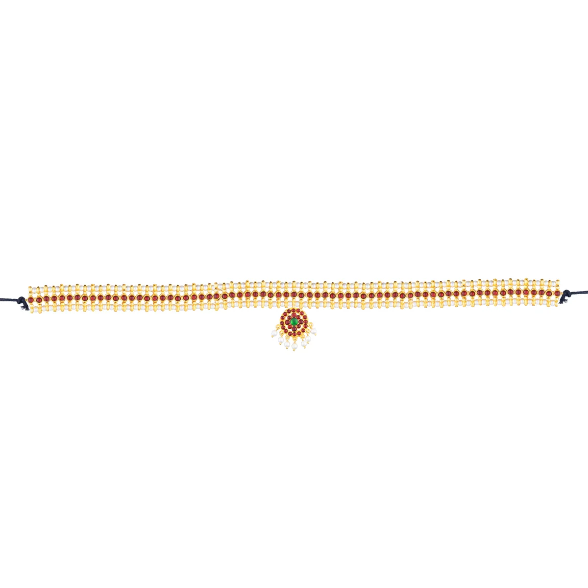 Bharatanatyam Jewellery Set Without Bangle | Kemp Artificial Jewelry/ Stone & Beads Design Jewellery for Dance - Image 8