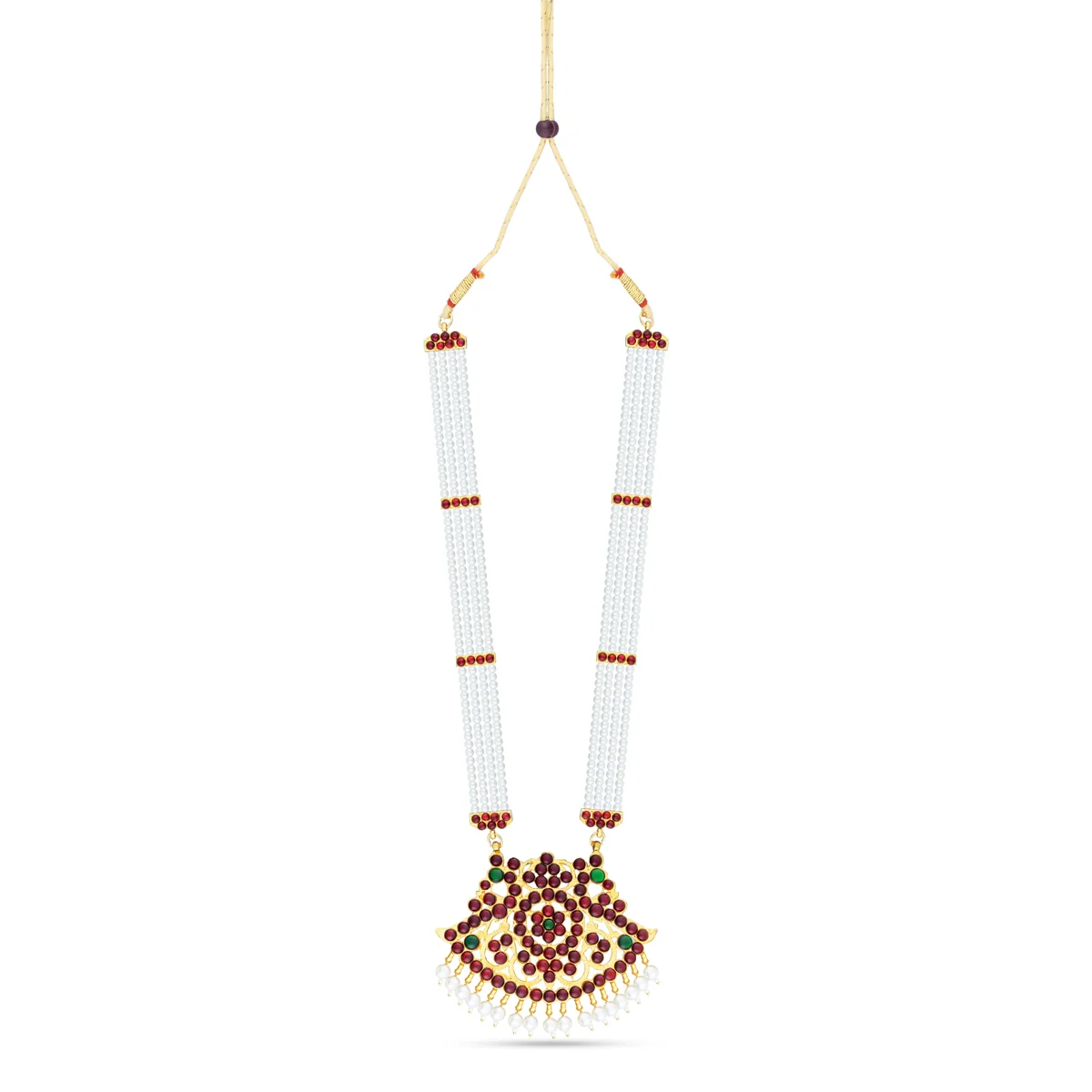 Bharatanatyam Jewellery Set Without Bangle | Kemp Beads & Stone Design Jewellery/ Artificial Jewelry for Dance - Image 10