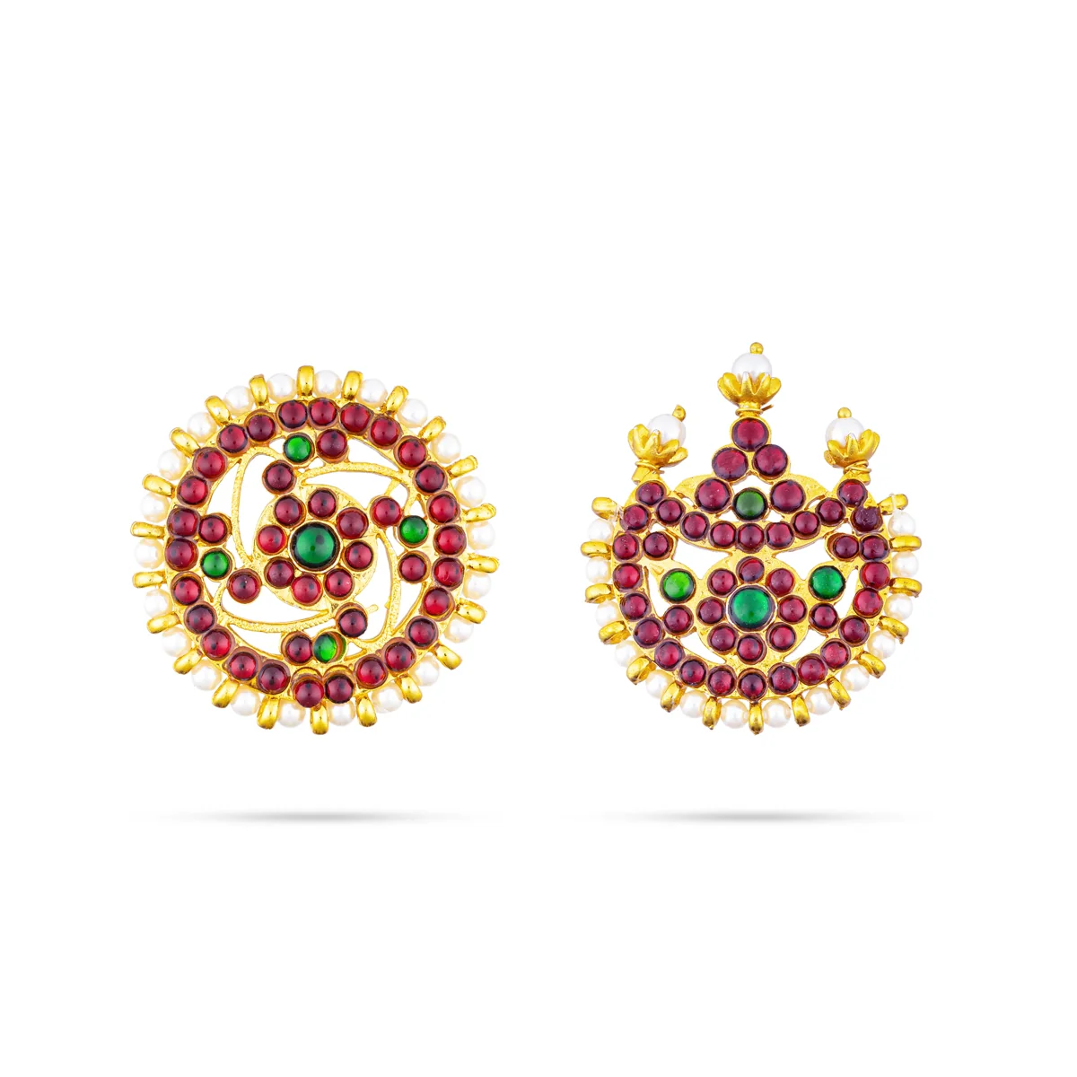 Bharatanatyam Jewellery Set Without Bangle | Kemp Beads & Stone Design Jewellery/ Artificial Jewelry for Dance - Image 3