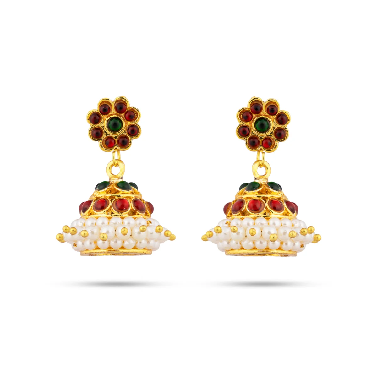 Bharatanatyam Jewellery Set Without Bangle | Kemp Beads & Stone Design Jewellery/ Artificial Jewelry for Dance - Image 7
