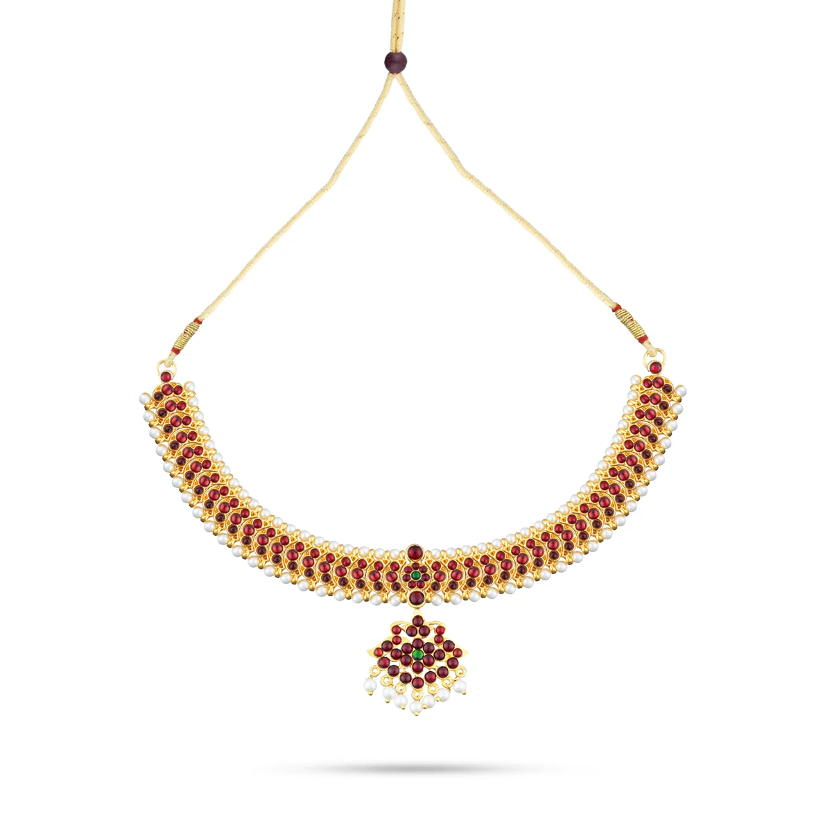 Bharatanatyam Jewellery Set Without Bangle | Kemp Beads & Stone Design Jewellery/ Artificial Jewelry for Dance - Image 9