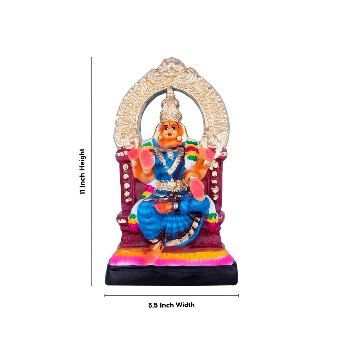 Bhuvaneshwari Paper Mache Golu Bommai - 11 x 5.5 Inches | Giri Golu Doll/ Navaratri Golu Bomma/Gombe/Bommai - Image 3