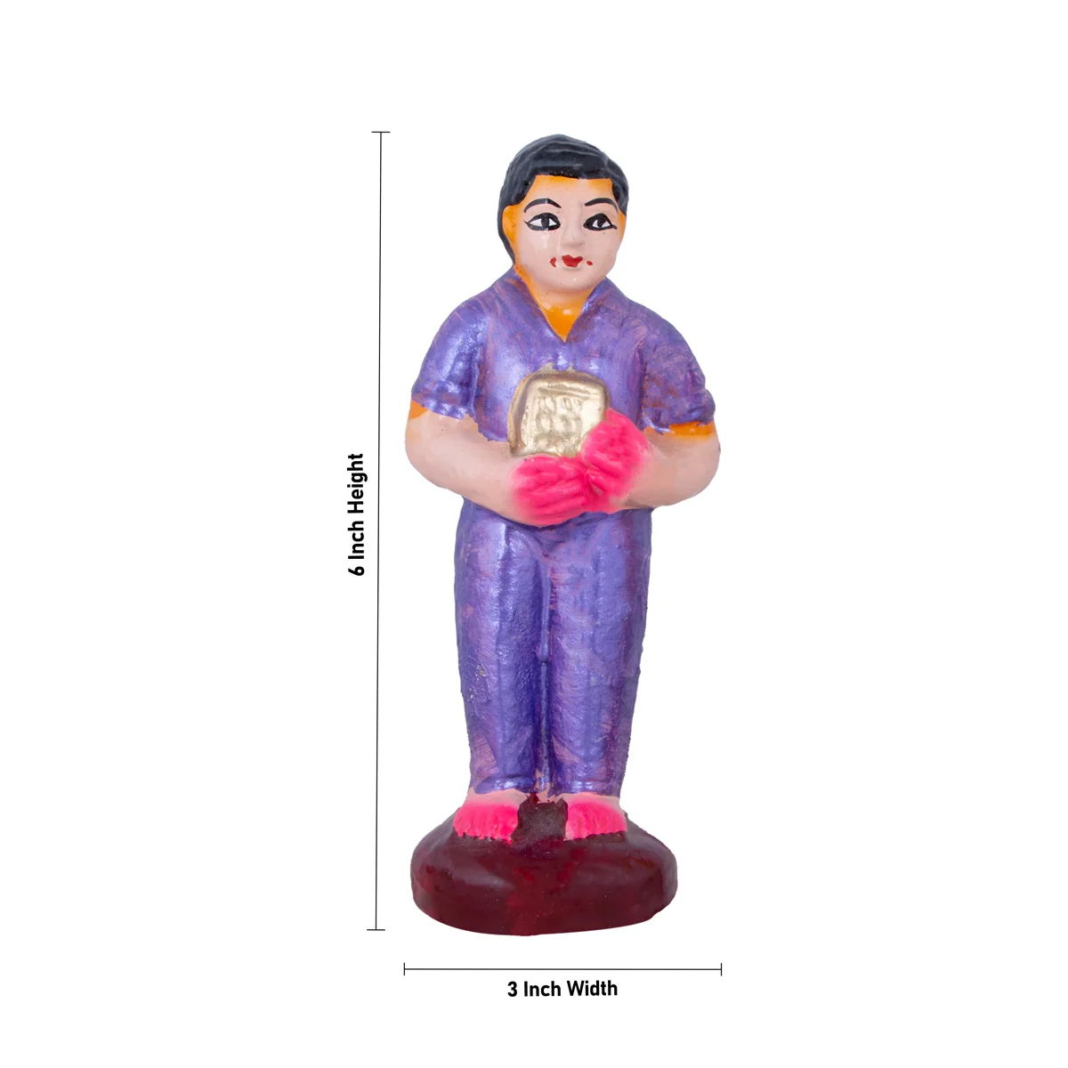 Birthday Clay Golu Bommai Set - 6 x 3 Inches | Giri Golu Doll/ Navaratri Golu Bomma/ Bommai/ Gombe - Image 4