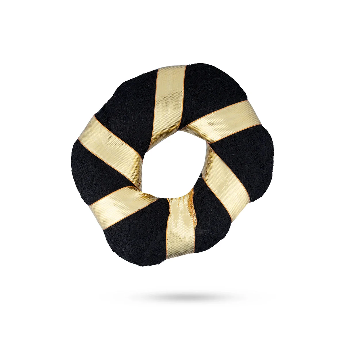 Black Hair Bun - 0.5 x 3 Inches | Hair Ring/ Hair Accessory/ Hair Decor for Deity Decor - Image 3