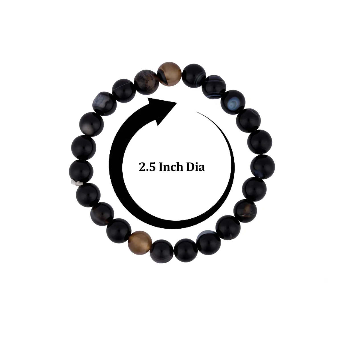 Black Hakik Bracelet - 2.5 Inches | Sulemani hakik Bracelet/ Crystal Jewellery for Men & Women - Image 3