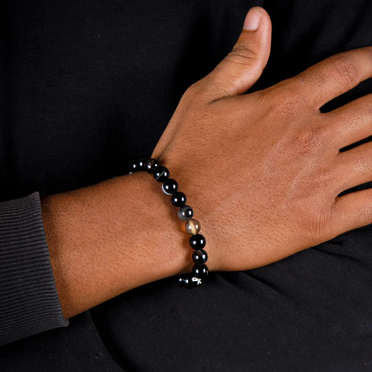 Black Hakik Bracelet - 2.5 Inches | Sulemani hakik Bracelet/ Crystal Jewellery for Men & Women - Image 5