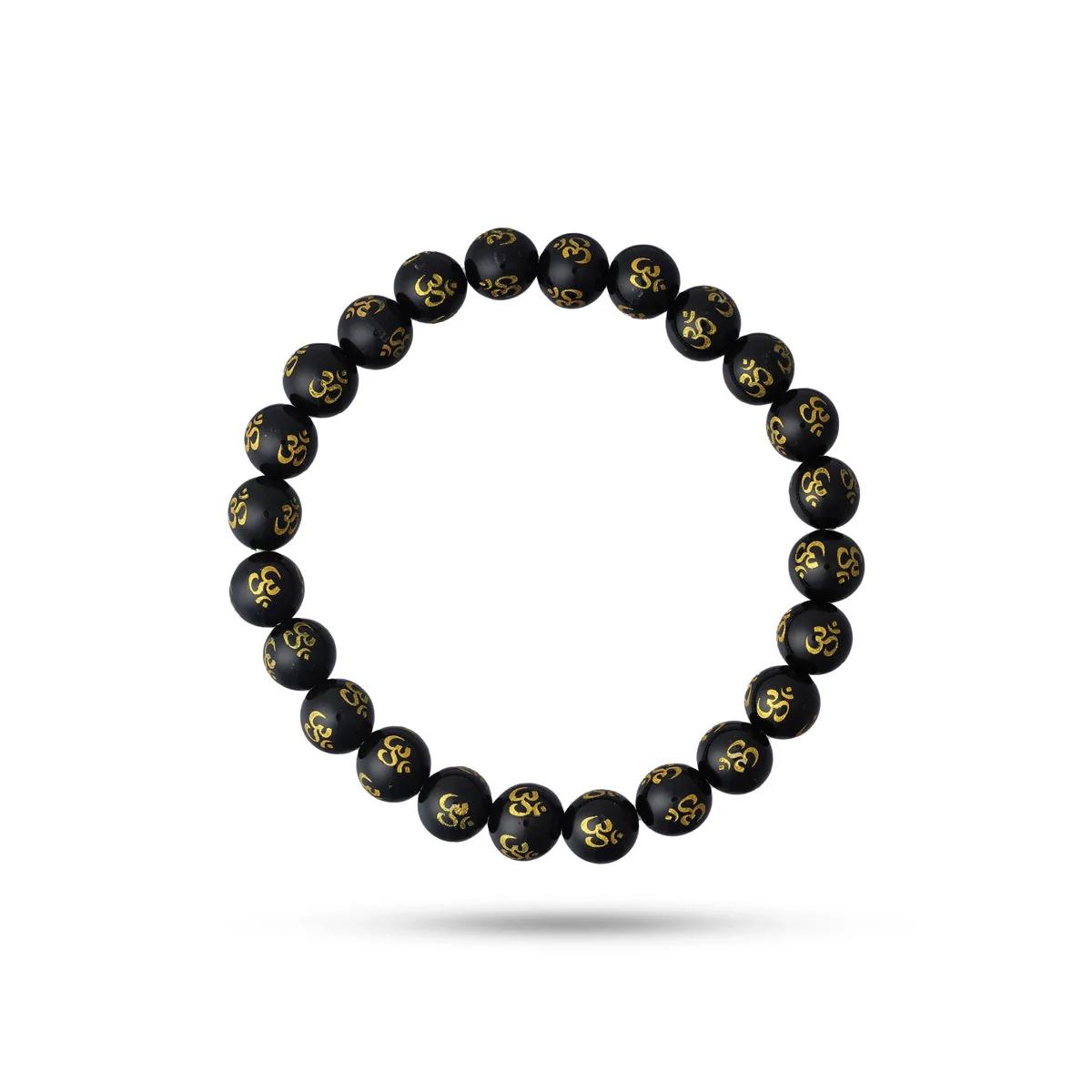 Black Onyx Om Mani Bracelet - 2.5 Inches | Gem Stone Bracelet/ Crystal Bracelet For Protection - Image 4