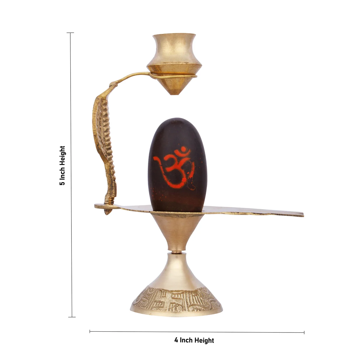Black Shiva Lingam Statue With Nag Dhara Pot - 5 x 4 Inches | Brass Idol/ Shiv Ling Statue for Pooja - Image 2