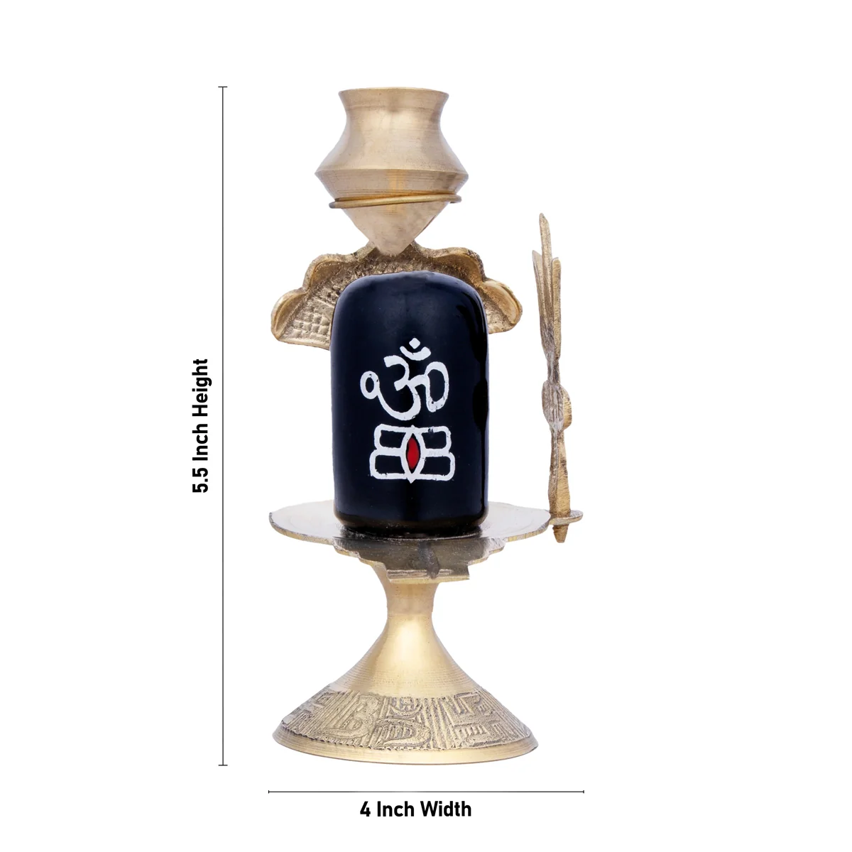 Black Shivling with Nag Dhara Pot - 5.5 Inches | Brass Idol/ Shiva Lingam/ Mahadev Shivling for Pooja - Image 4