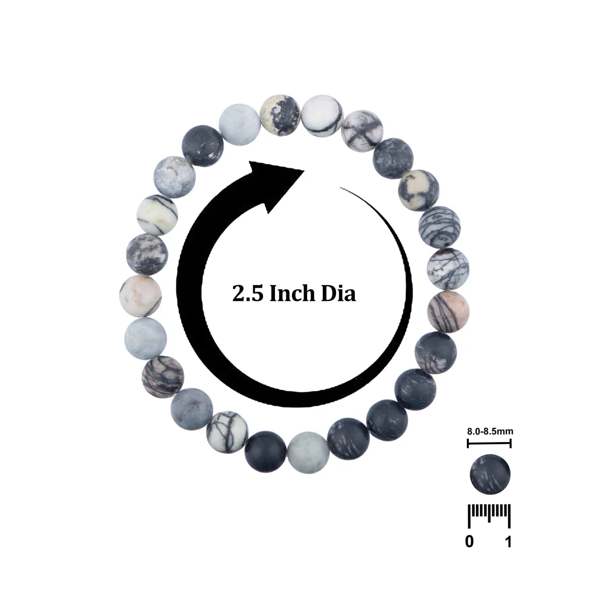 Black Web Jasper Bracelet - 2.5 Inches | Stone Jewellery/ Black Web Gem Bracelet For Protection And Strength - Image 4