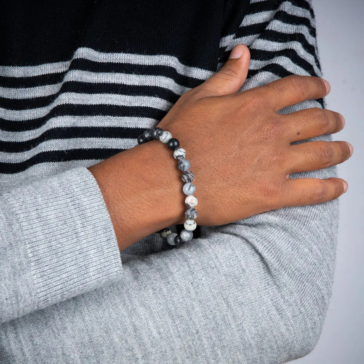 Black Web Jasper Bracelet - 2.5 Inches | Stone Jewellery/ Black Web Gem Bracelet For Protection And Strength - Image 6