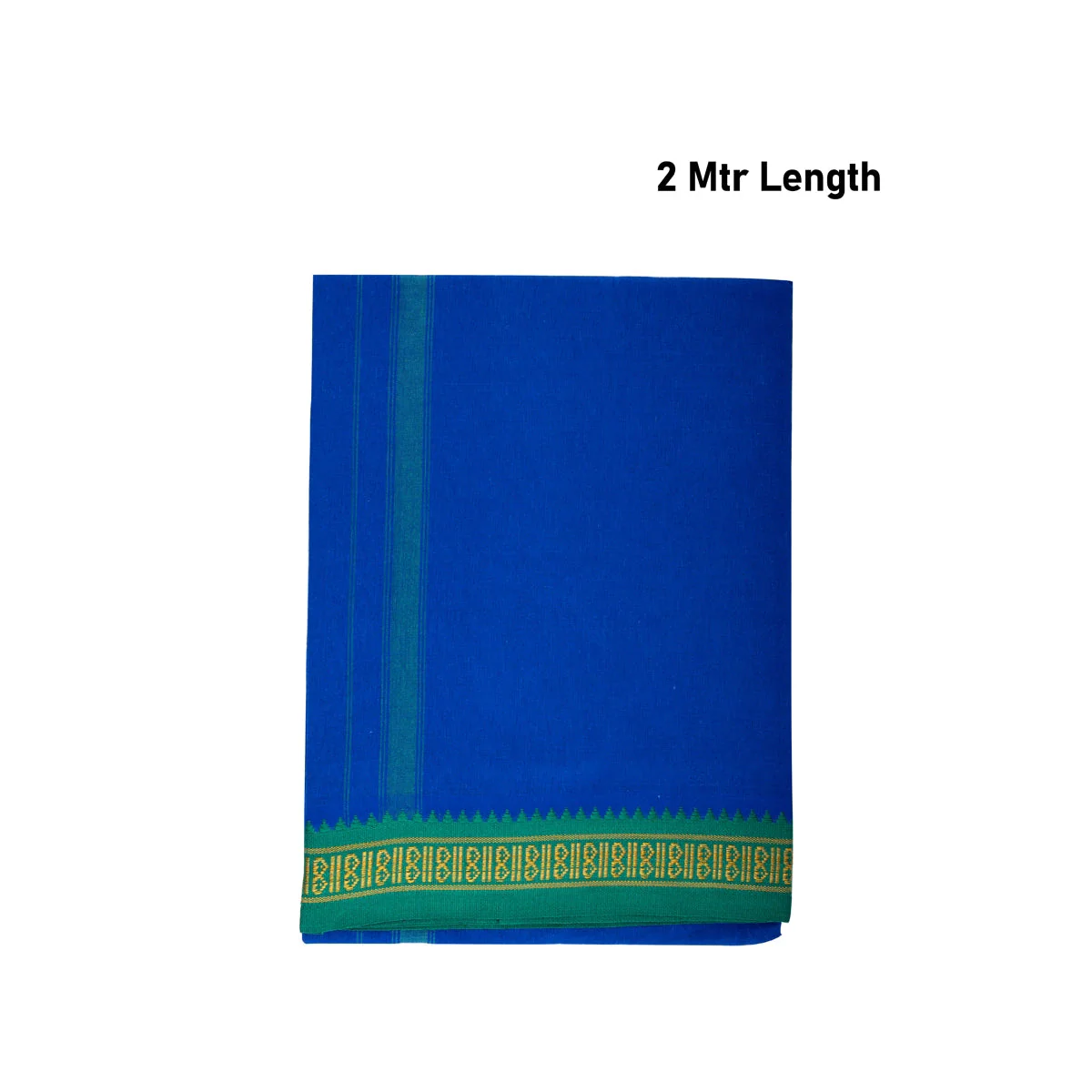 Veshti - 2 Mtrs | Ayyappa Thalapathi Border Vesti/ Blue Colour Dhoti for Men - Image 2