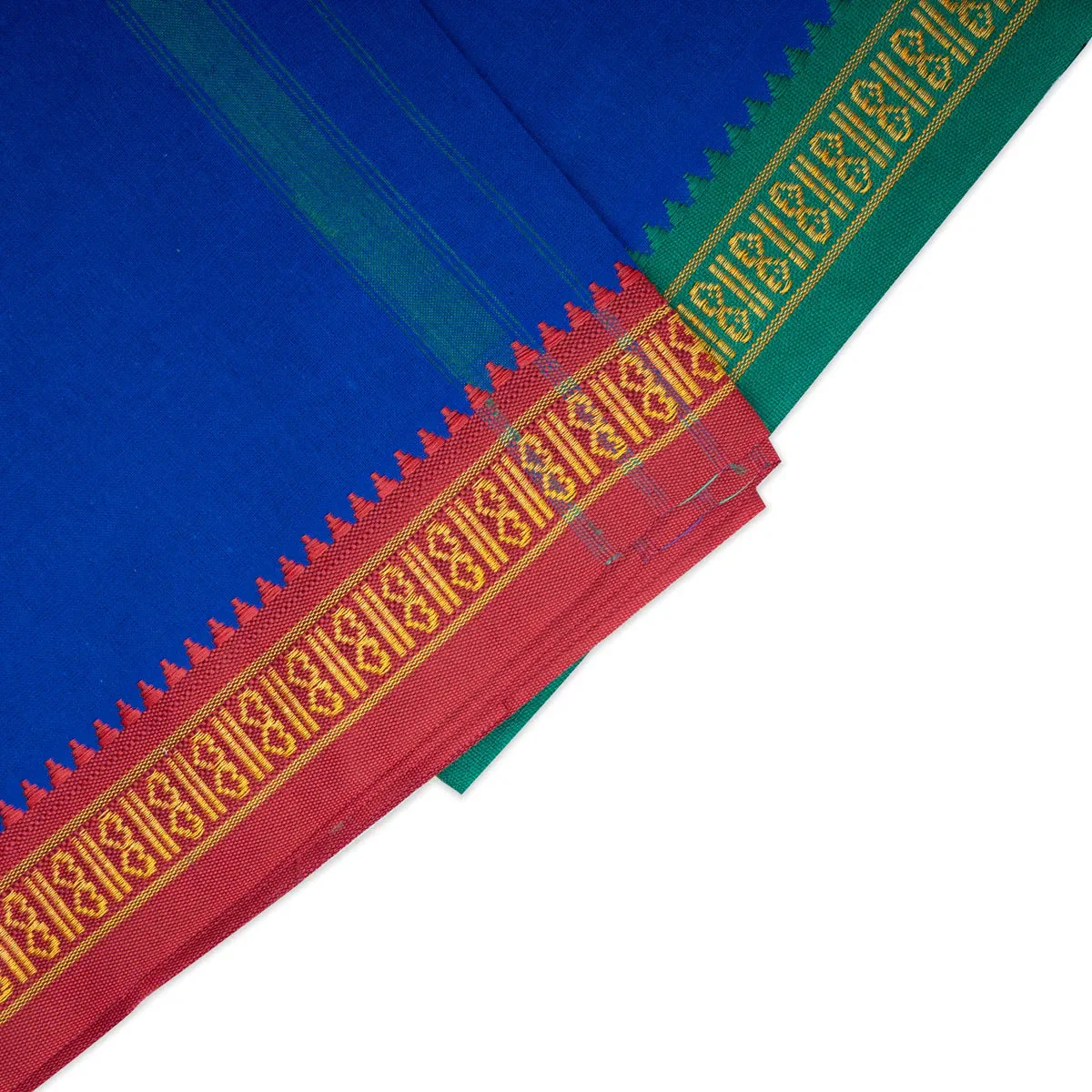 Veshti - 2 Mtrs | Ayyappa Thalapathi Border Vesti/ Blue Colour Dhoti for Men - Image 3