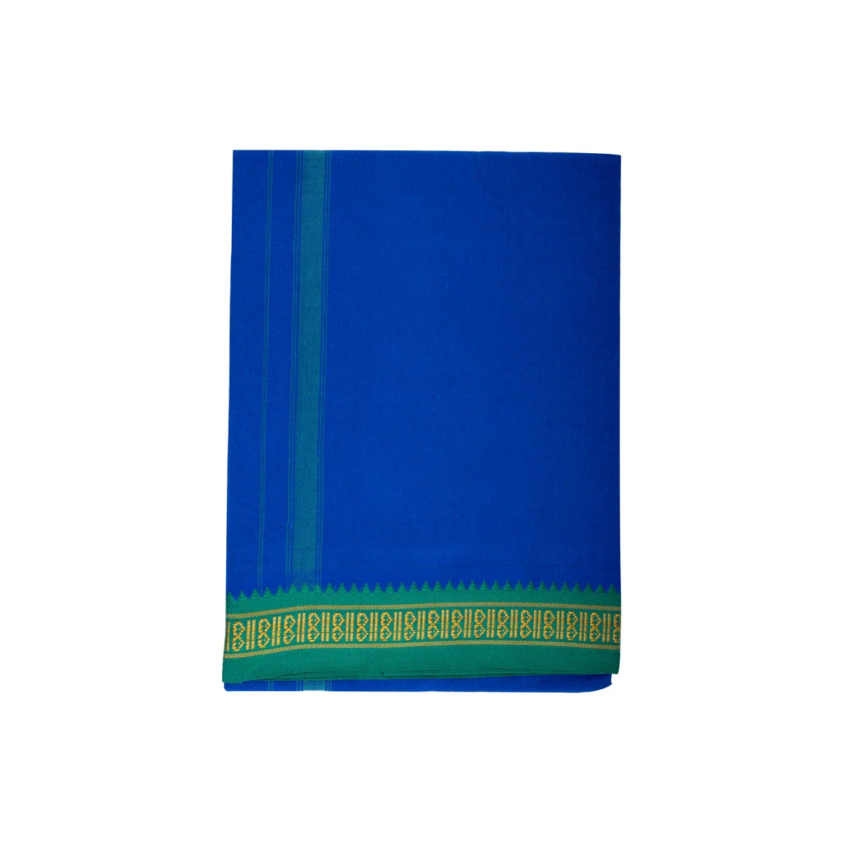 Veshti - 2 Mtrs | Ayyappa Thalapathi Border Vesti/ Blue Colour Dhoti for Men - Image 4