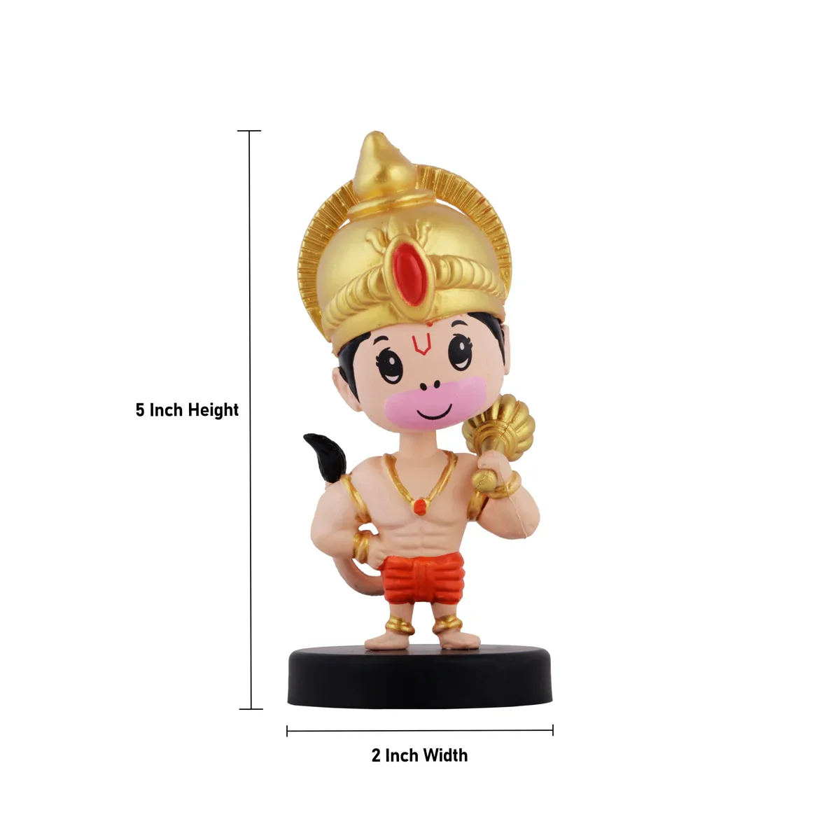 Bobble Head Hanuman Statue - 5 x 2 Inches | Anjaneya Statue for Car Dashboard Decor - Image 5