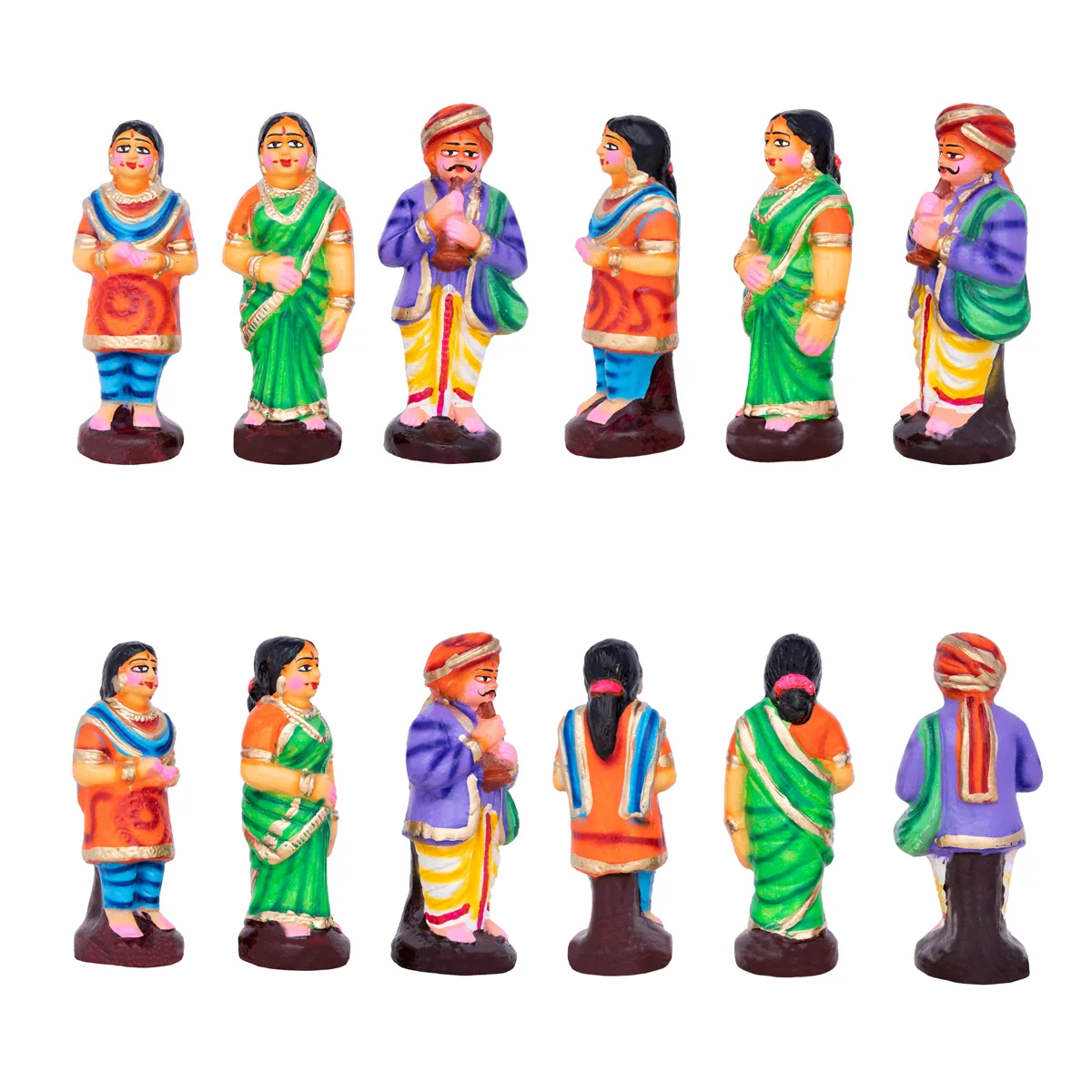 Boom Boom Madu Clay Golu Bommai Set - 8 x 9 Inches | Giri Golu Doll/ Navaratri Golu Bomma/Gombe/Bommai - Image 2