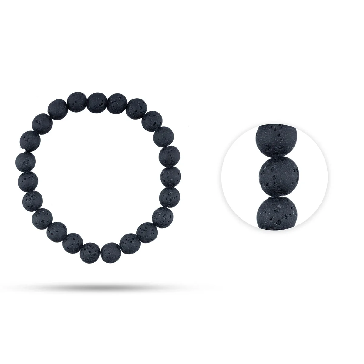 Black Lava Bracelet - 2.5 inches  | Black Lava Stone Hand Band/ Hand Bracelet/ Lava Stone Bracelet for Hand - Image 3