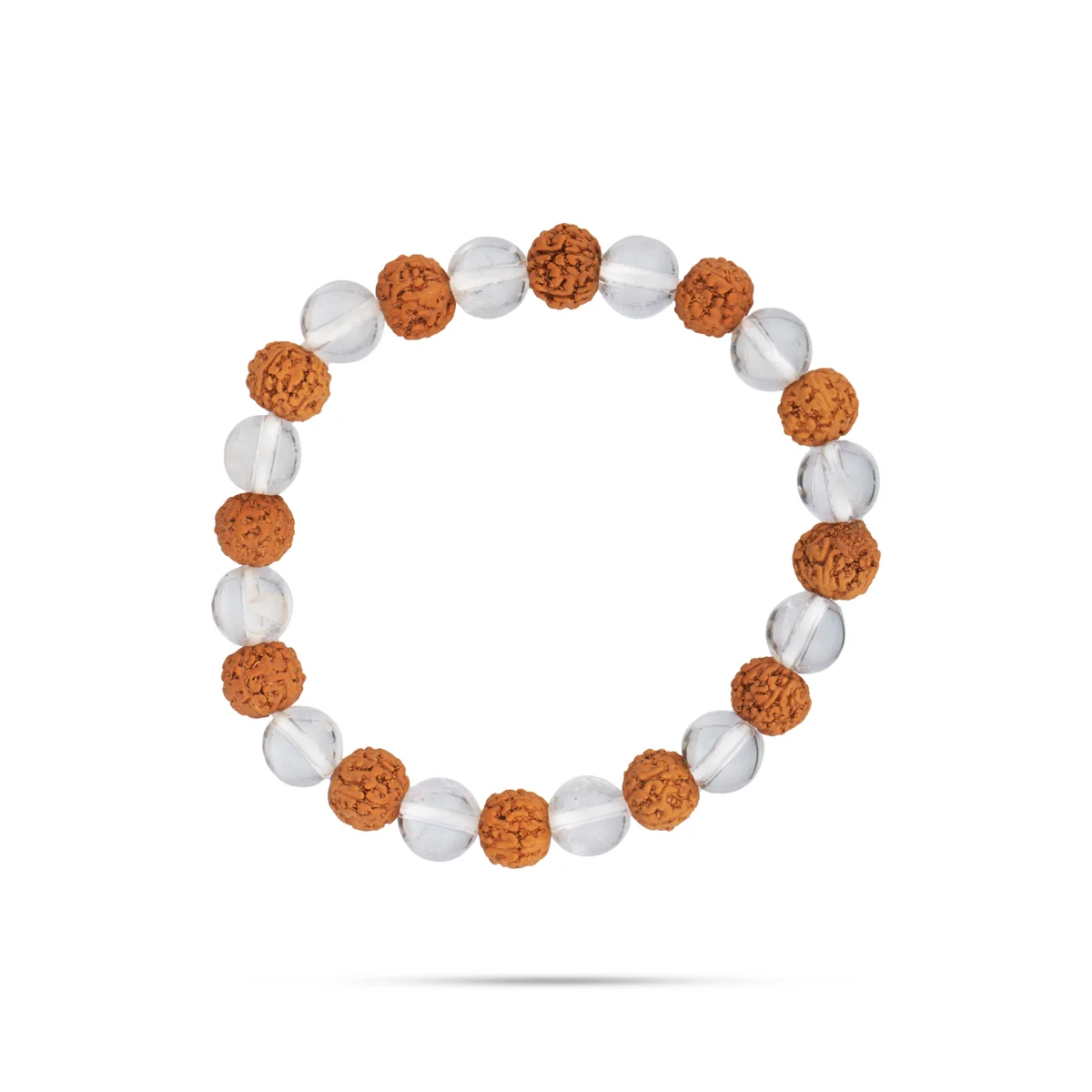 Rudraksha Sphatik Bracelet - 2.5 Inches | Elastic Type Sphatik Rudraksha Bracelet for Men and Women - Image 2