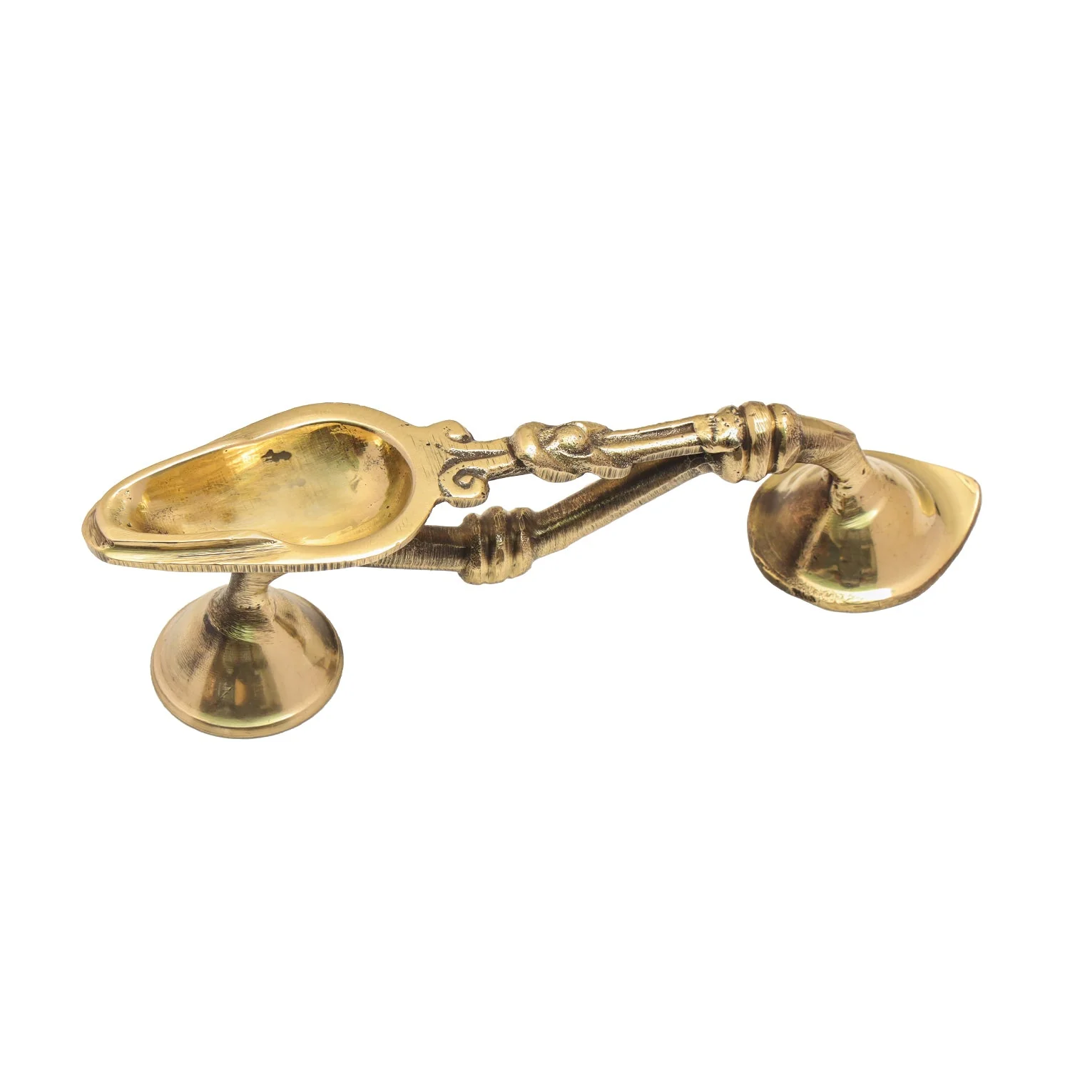 Brass Aarti With Handle - 1.5 x 6 Inches | One Mukh Camphor Burner/ Kapoor Dhani/ Karpura Aarti for Pooja - Image 3