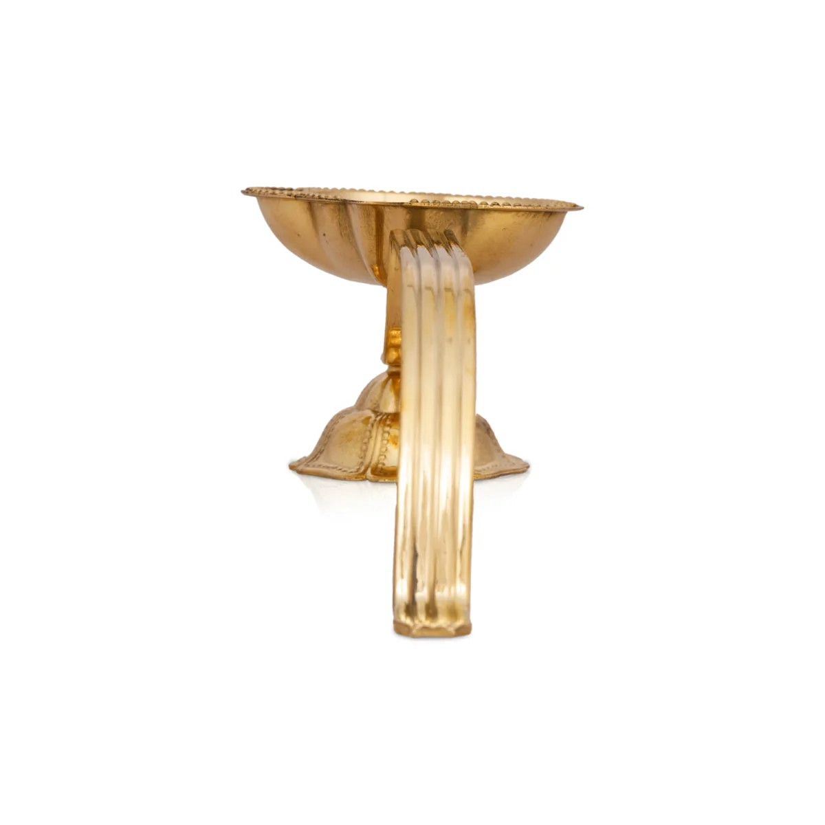 Brass Aarti With Handle - 2.5 x 3 Inches | Camphor Burner/ Kapoor Dhani/ Kapur Dhani for Pooja - Image 4