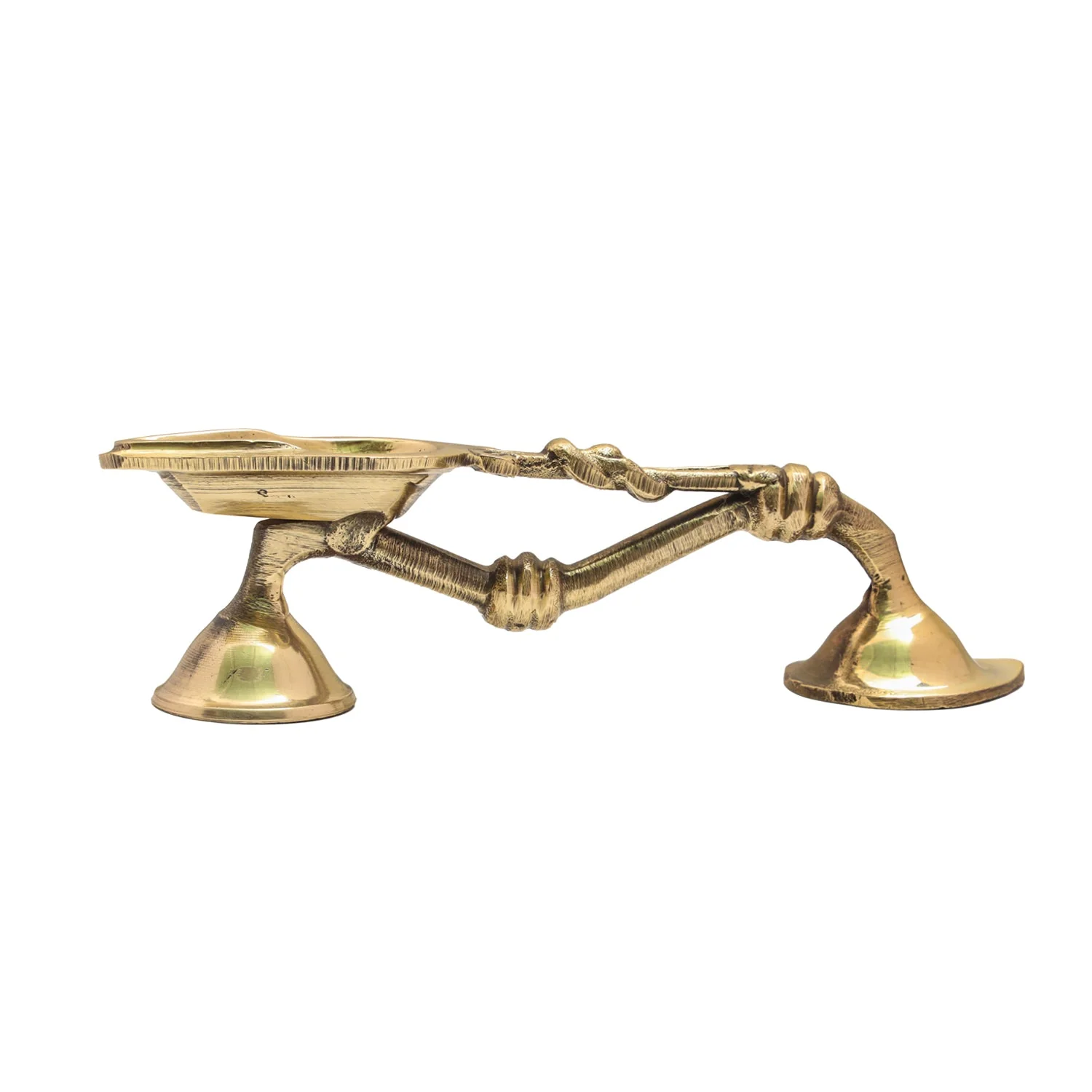Brass Aarti With Handle - 2.5 x 8 Inches | One Mukh Camphor Burner/ Kapoor Dhani/ Karpura Aarti for Pooja - Image 2