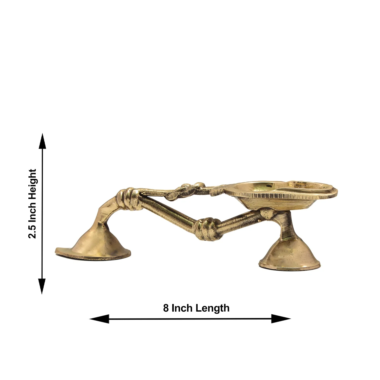 Brass Aarti With Handle - 2.5 x 8 Inches | One Mukh Camphor Burner/ Kapoor Dhani/ Karpura Aarti for Pooja - Image 3