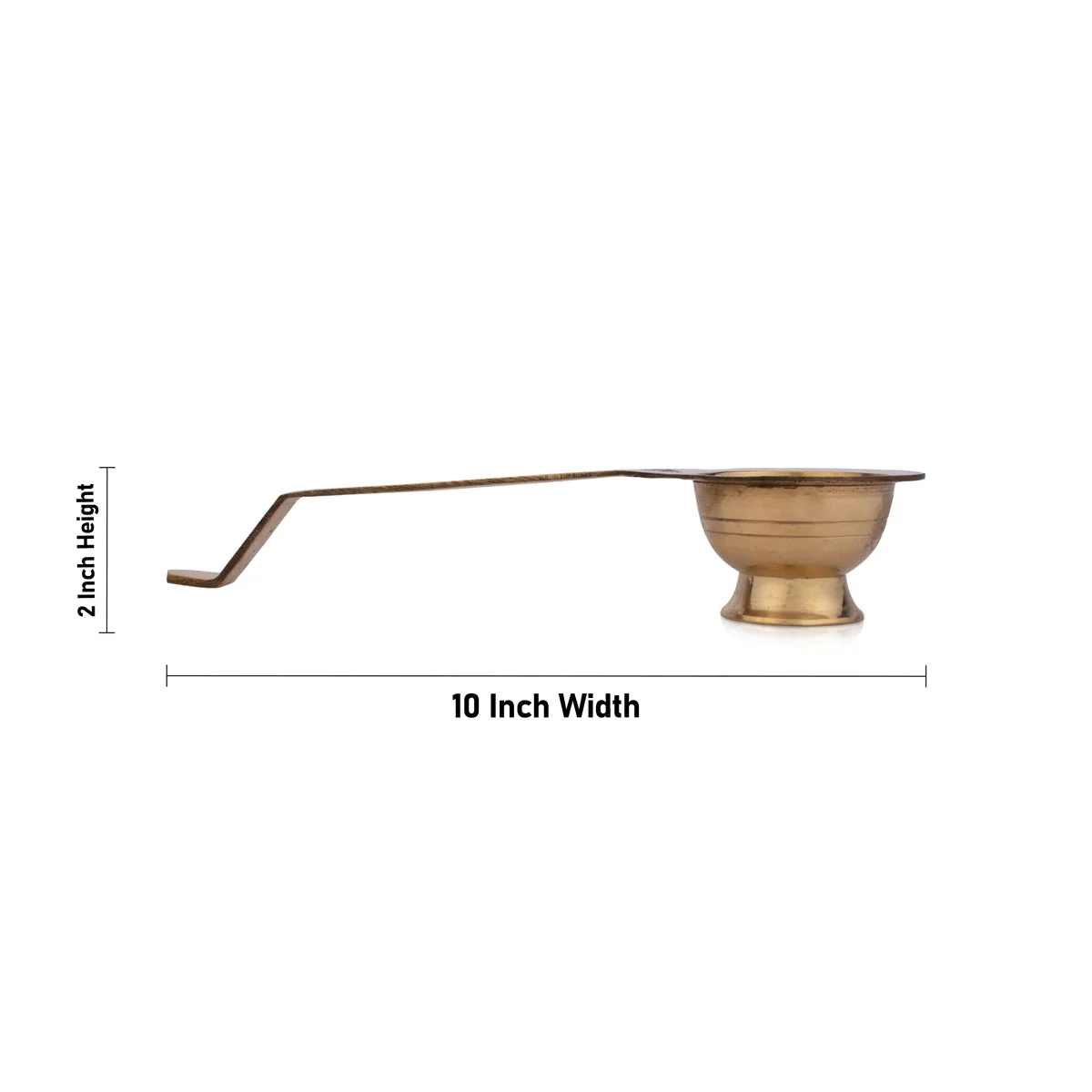 Brass Aarti With Handle - 2 x 10 Inches | Laddle Camphor Burner/ Kapoor Dhani/ Karpura Aarti for Pooja - Image 4