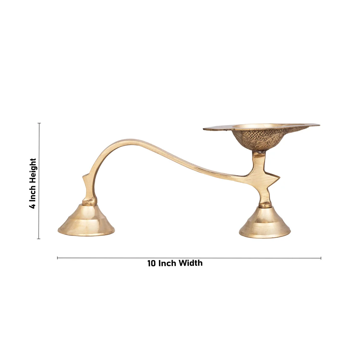 Brass Aarti With Handle - 4 x 10 Inches | One Mukh Camphor Burner/ Kapoor Dhani/ Karpura Aarti for Pooja - Image 3