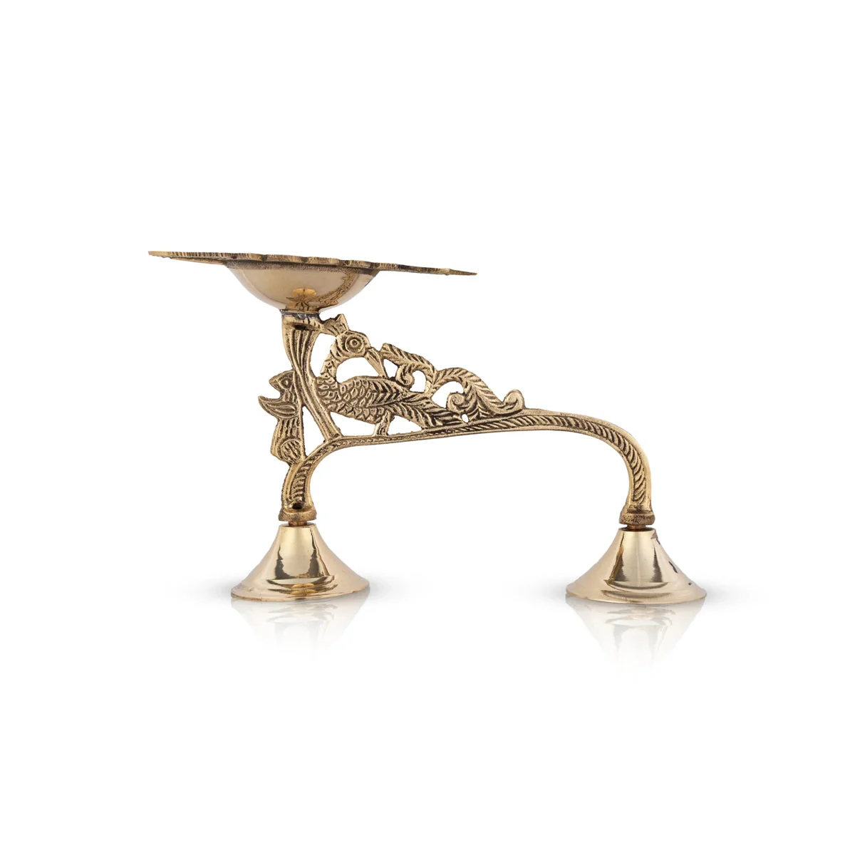 Brass Aarti With Handle - 4 x 6.5 Inches | Camphor Burner/ Kapoor Dhani/ Karpura Aarti for Pooja - Image 2