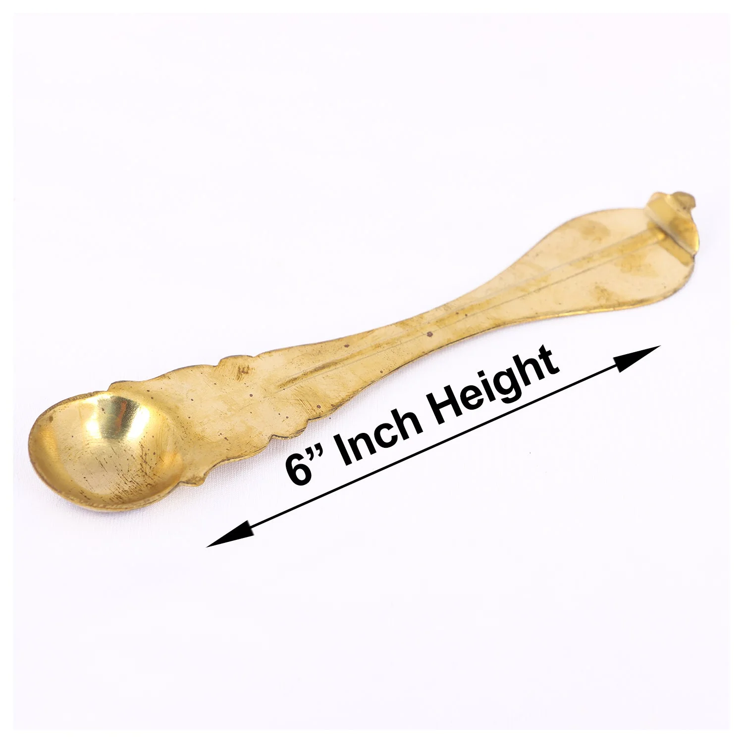 Brass Achmani - 6 x 1.25 Inches | Brass Uddharani/ Pali Spoon for Pooja - Image 2