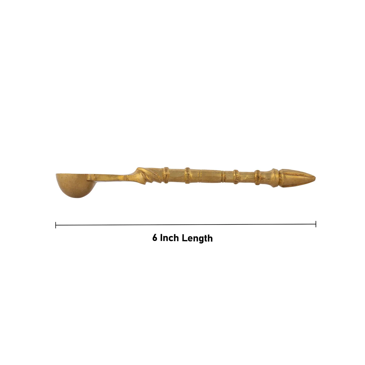 Brass Achmani - 6 x 1 Inches | Brass Uddharani/ Pali Spoon for Pooja - Image 3