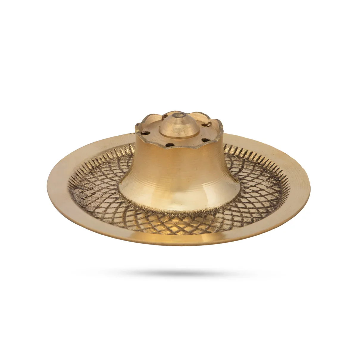 Brass Agarbathi Stand - 1.5 x 3 Inches | Incense Burner/ Incense Holder for Pooja/ 40 Gms Approx - Image 2