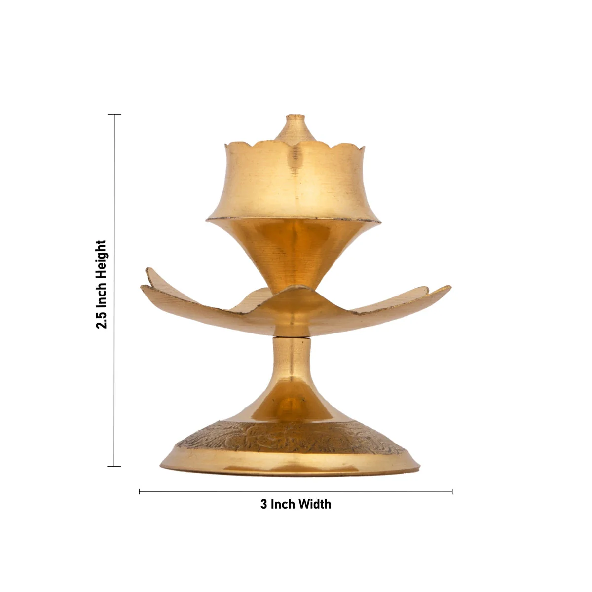 Brass Agarbathi Stand - 2.5 x 3 Inches | Incense Stick Holder/ Agarbatti Holder for Pooja - Image 4